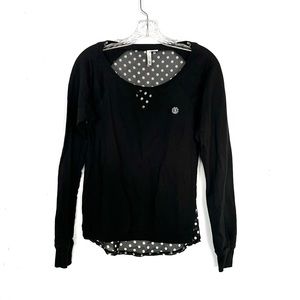 Element | Sheer Polkadot Backed Black Longsleeve Top